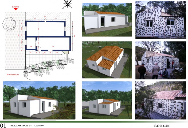 Rénovation complete et Surélévation en ossature bois d'une ancienne villa sur Aix-en-Provence près de Marseille